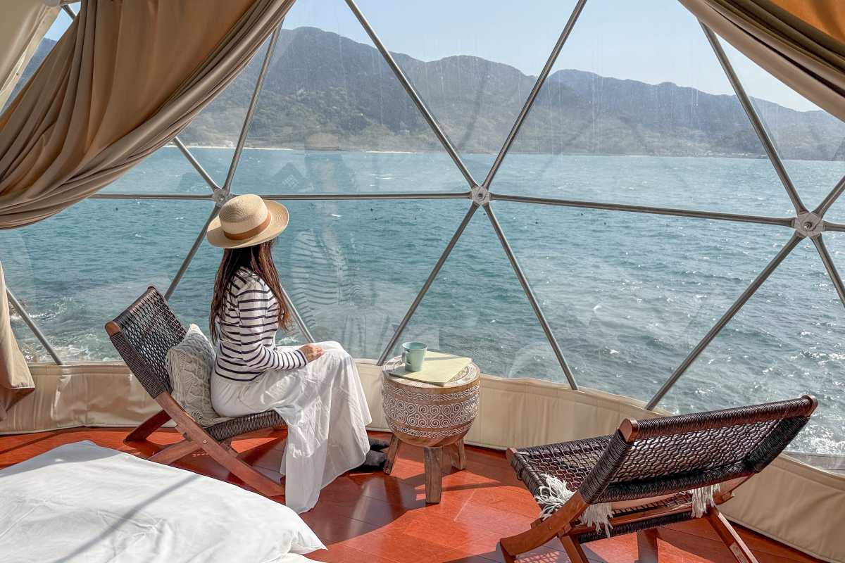 福岡近郊｜一天僅4組！福岡「糸島奢華露營地球MIRAI」透明帳篷享海景BBQ烤肉