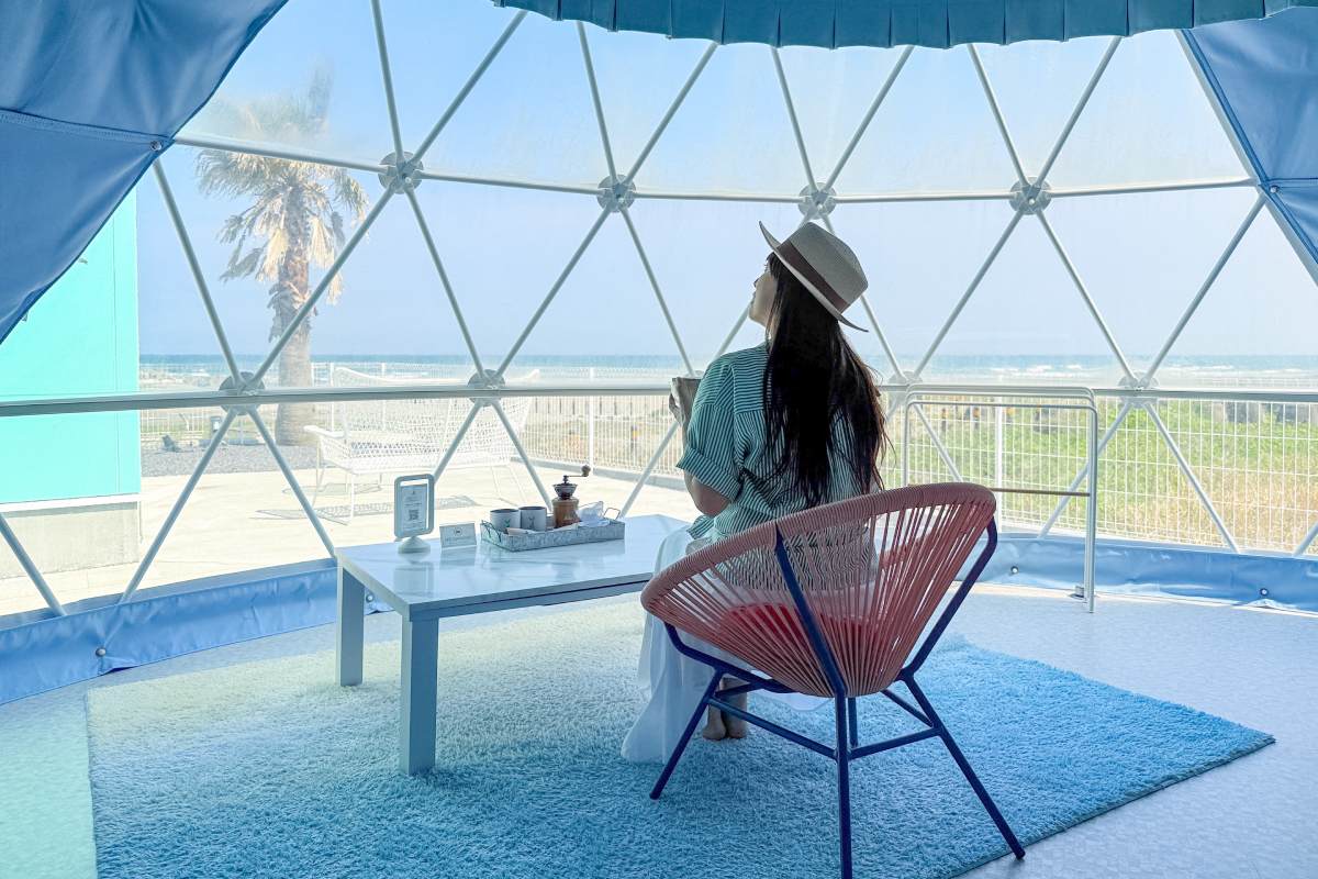 茨城住宿｜海景第一排！大洗奢華露營「 Sugar Beach Oarai 」飲料點心全包